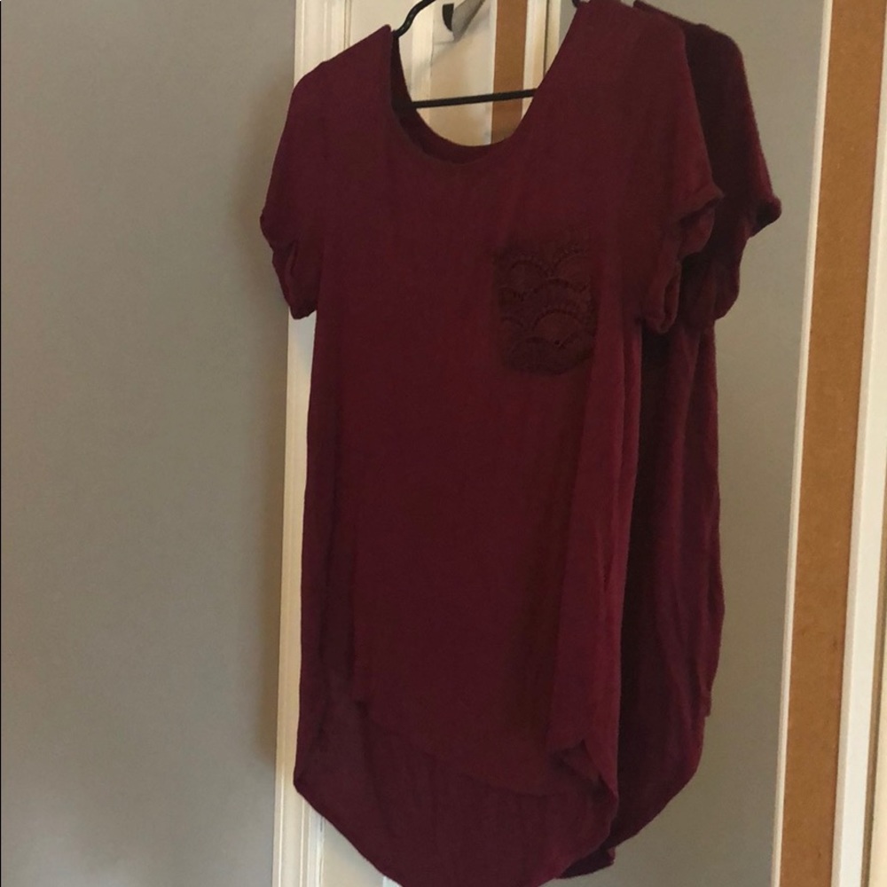 Maroon loose fit comfy tee
